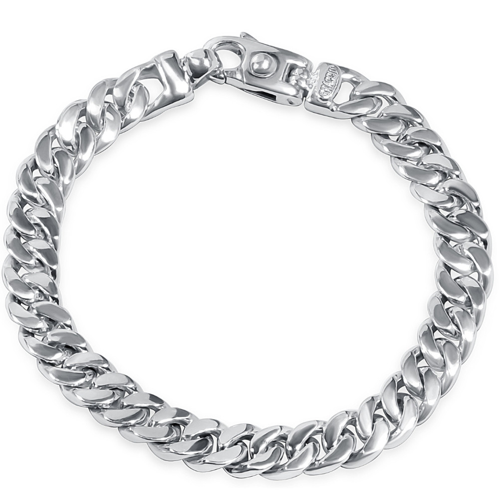 Braccio Men's 36 Gram Cuban Link Solid Silver Bracelet 8.5"