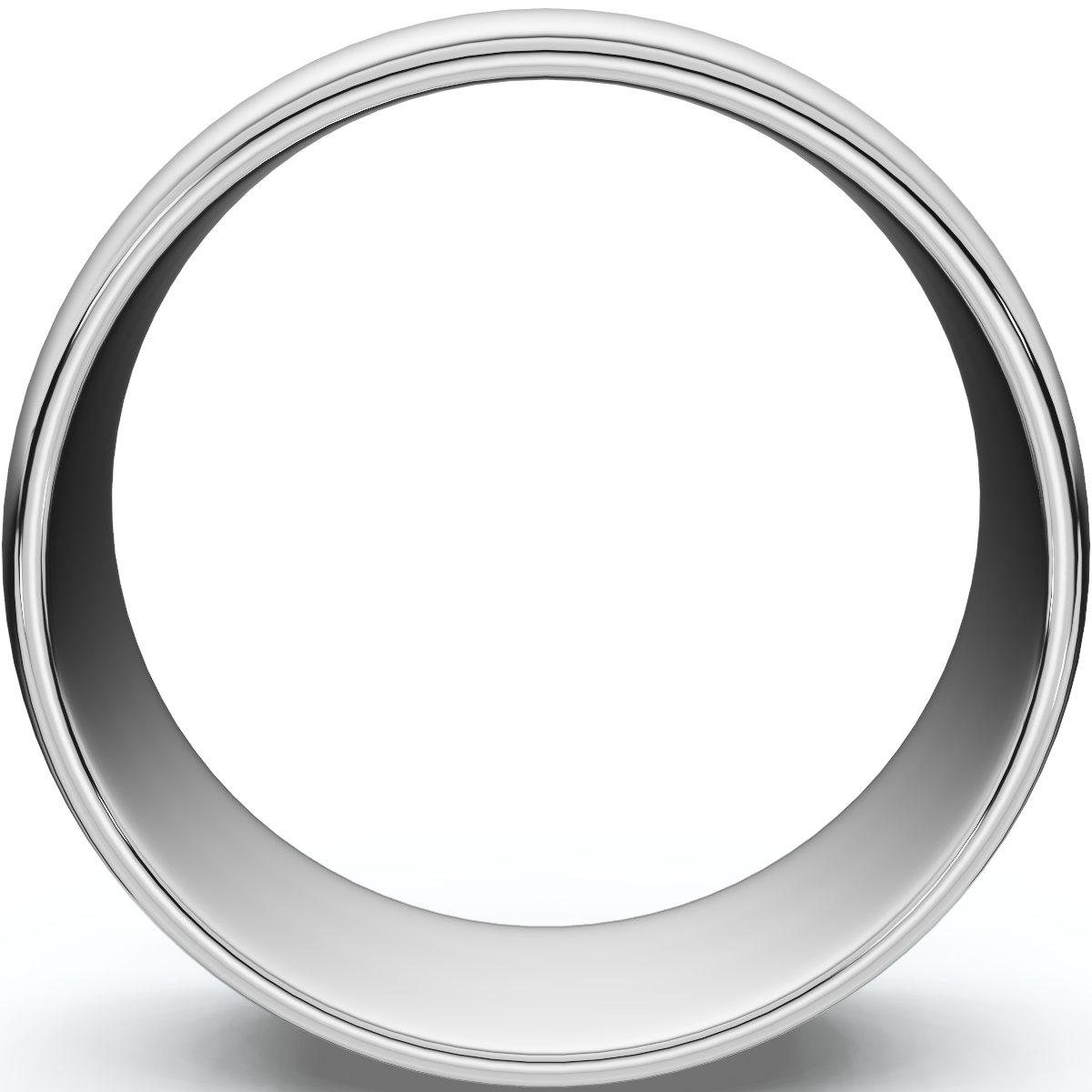 7mm Dome High Polished Wedding Band 14K White Gold