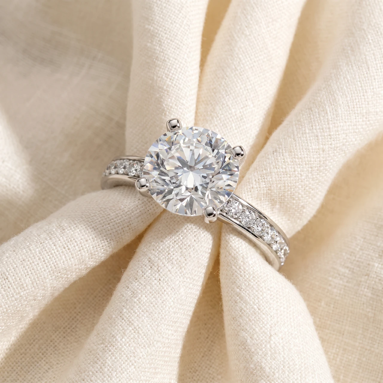 Certified 2 1/4Ct Karthy Diamond Engagement Ring 14k Gold or Platinum Lab Grown (E-F, VS)