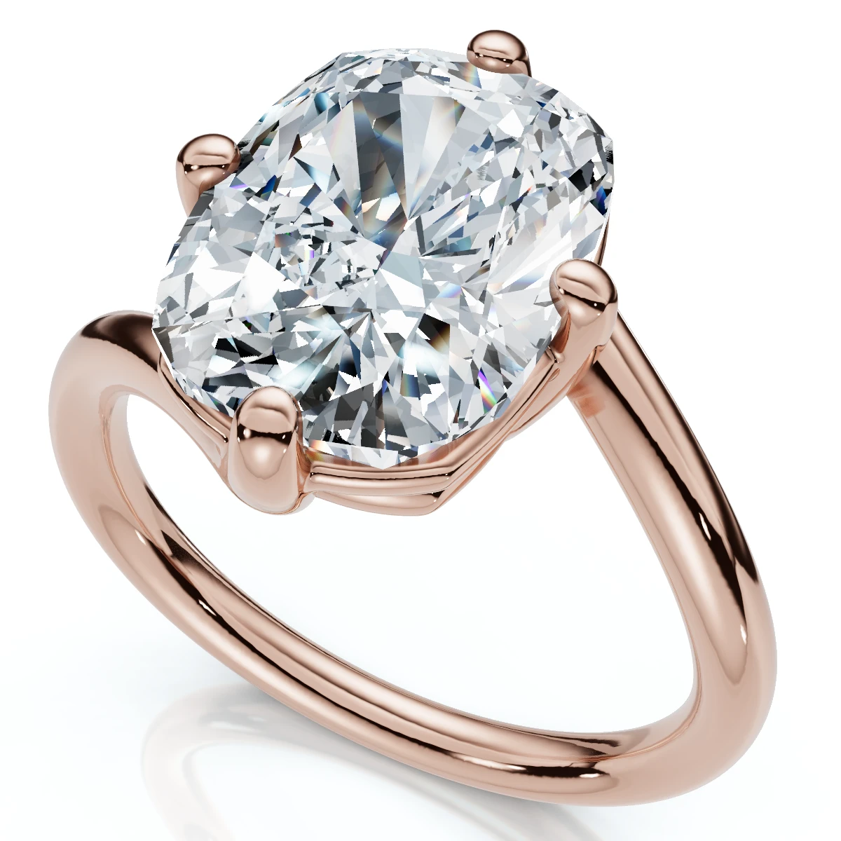 Certified 4Ct Atelier Solitaire Diamond Engagement Ring 14k Gold Lab Grown (E-F, VS)