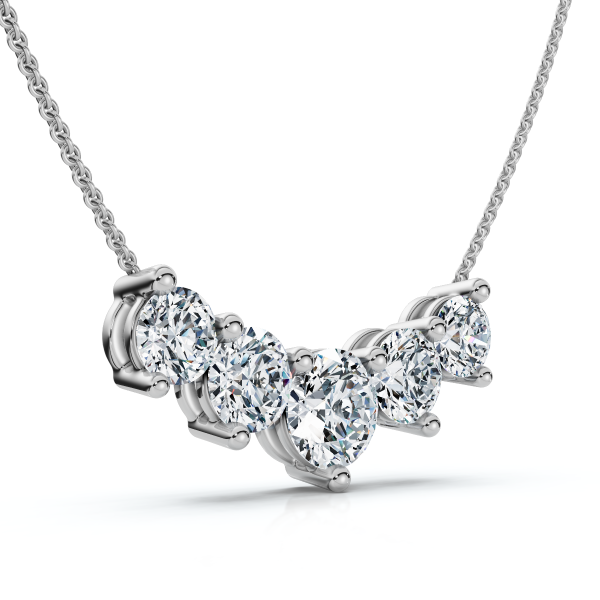 3Ct Silvie Diamond Necklace 14k Gold 18" Lab Grown EF/VS (E-F, VS)