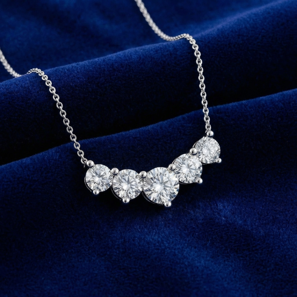 3Ct Silvie Diamond Necklace 14k Gold 18" Lab Grown EF/VS (E-F, VS)