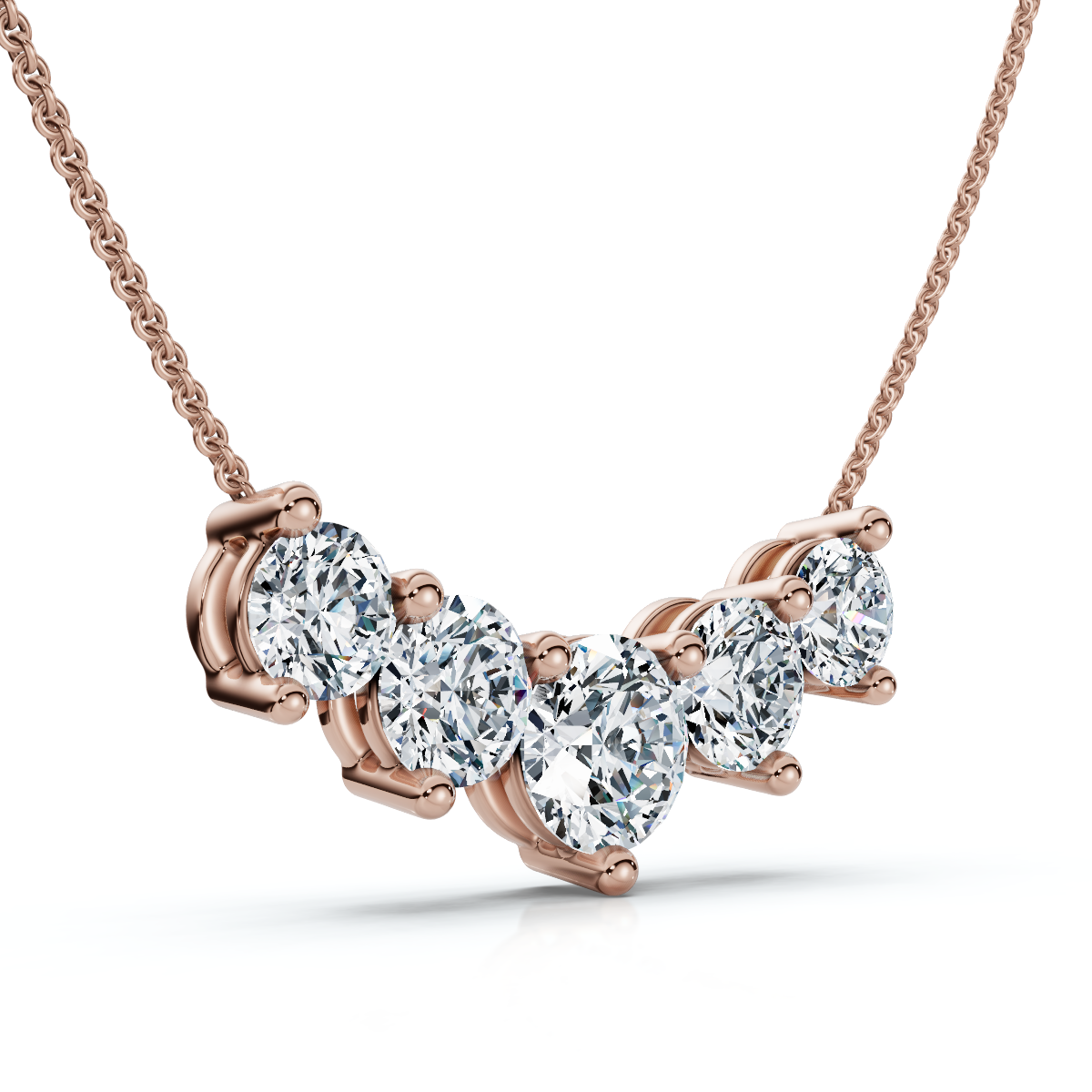 3Ct Silvie Diamond Necklace 14k Gold 18" Lab Grown (E-F, VS)
