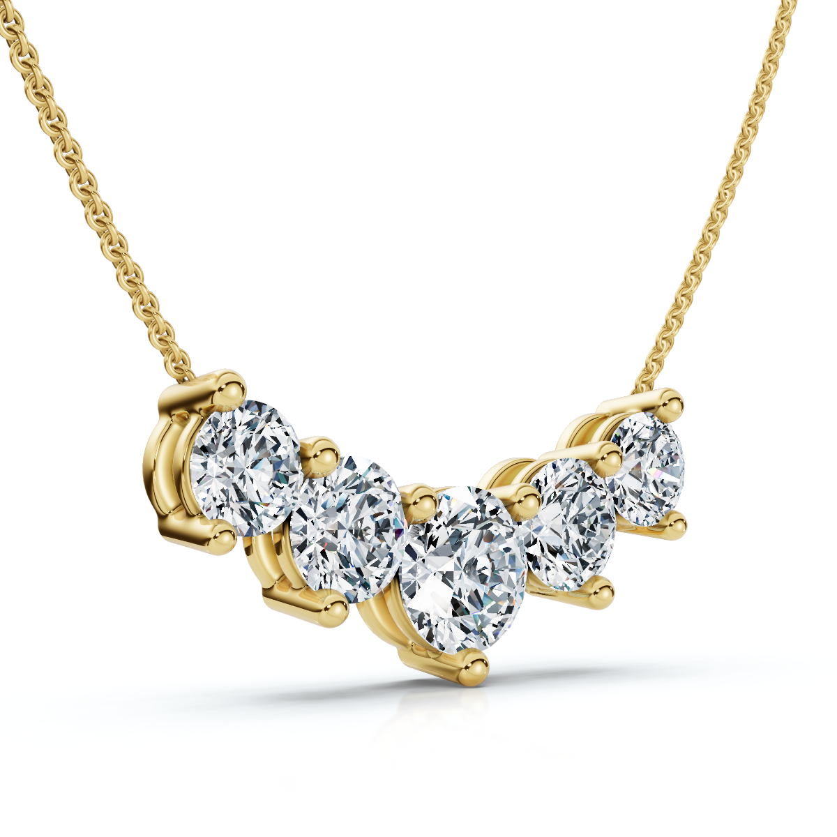 3Ct Silvie Diamond Necklace 14k Gold 18" Lab Grown (E-F, VS)