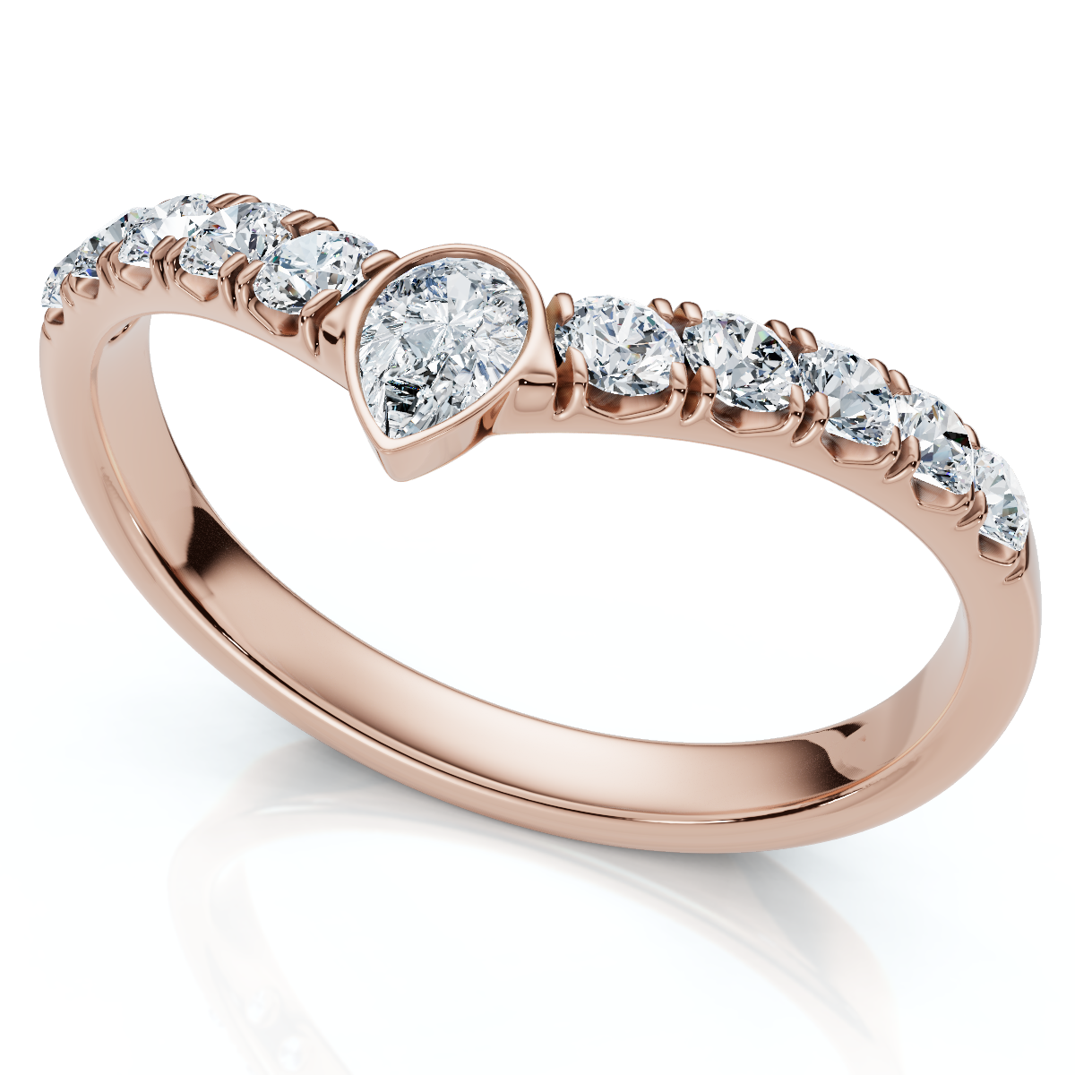 1/4Ct Contour Wedding Band 14k Gold or Platinum Lab Grown - Main Image