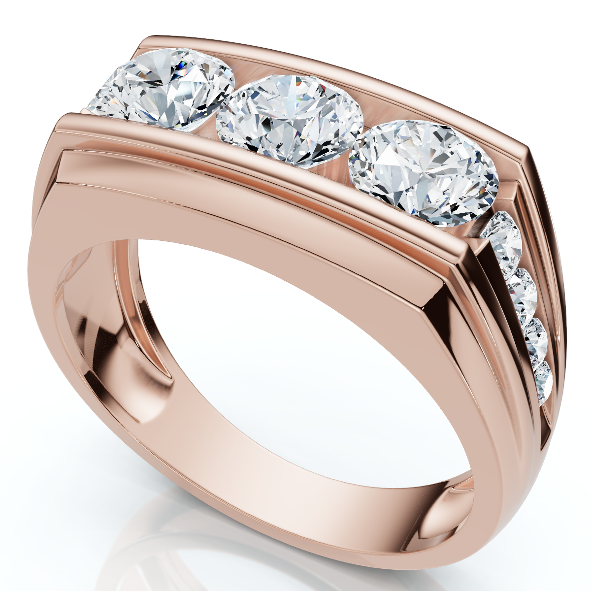 Men's 2Ct Diamond Accented Wedding Anniversary Ring 14k Gold Lab Grown FG/VS (F-G, VS)