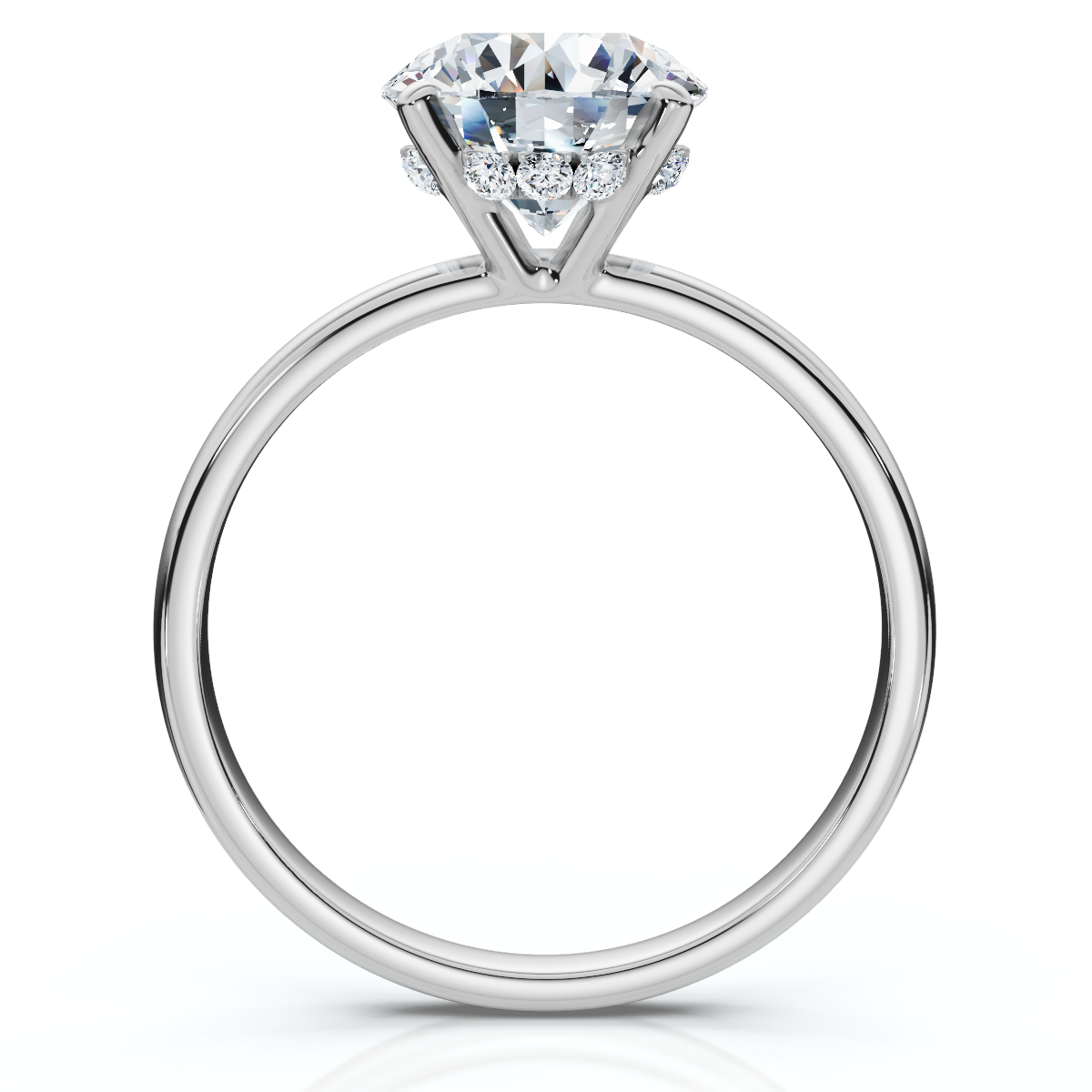 Certified 1Ct Hidden Halo Diamond Engagement Ring 14k Gold Lab Grown (E-F, VS)