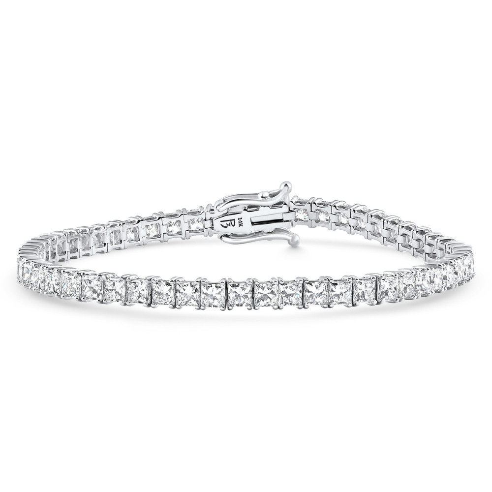 9.20Ct Princess Cut Diamond 7" Tennis Bracelet 14k Gold Lab Grown (E-F, VS)