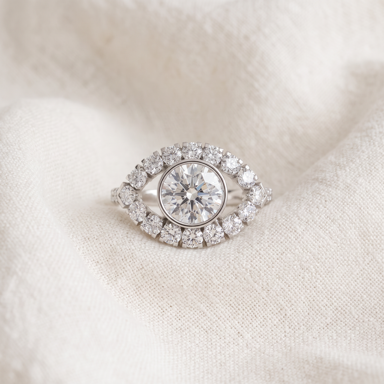 1 3/4Ct Eye Diamond Ring 14k Gold Lab Grown (E-F, VS)