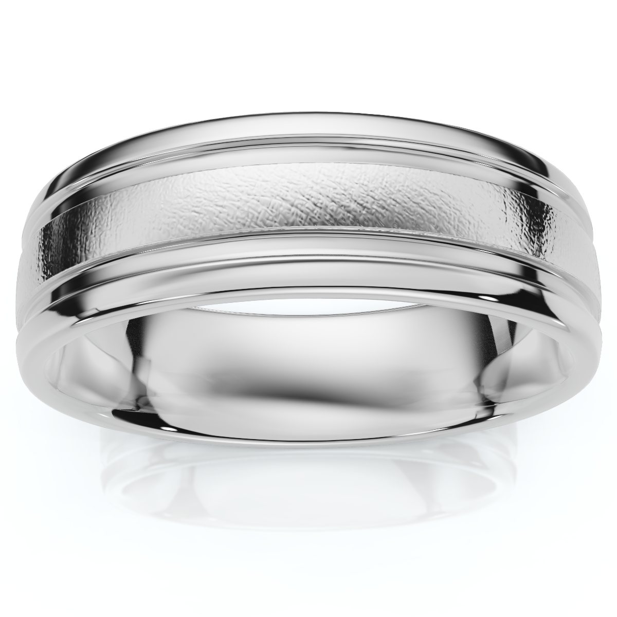 Mens 950 Platinum 6mm Brushed Comfort Fit Wedding Band