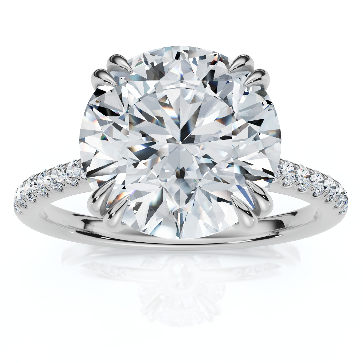 Certified 4.38Ct Annabel Diamond Engagement Ring 14k Gold Lab Grown (G-H, VS)