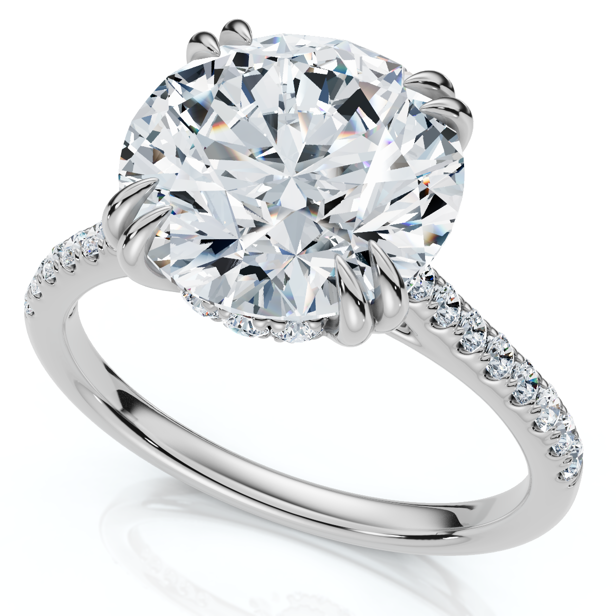 Certified 4.38Ct Annabel Diamond Engagement Ring 14k Gold Lab Grown (G-H, VS)