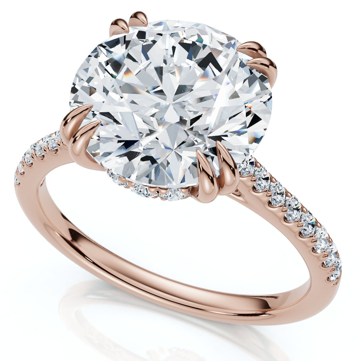 Certified 4.38Ct Annabel Diamond Engagement Ring 14k Gold Lab Grown (G-H, VS)