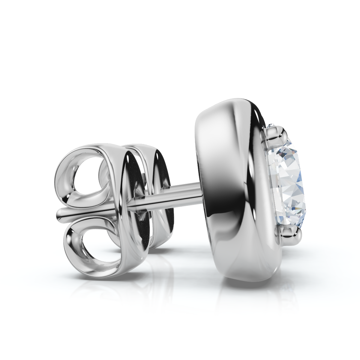 3Ct Cori Diamond Cushion Button Studs 14k Gold Earrings Lab Grown FG/VS (F-G, VS)