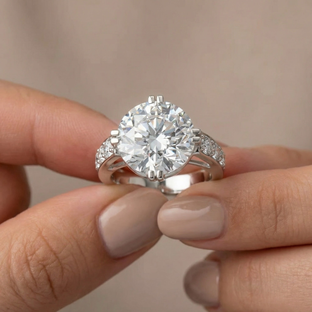 Certified 5 1/2Ct Bauer Diamond Engagement Ring 14k Gold or Platinum Lab Grown (G-H, VS)