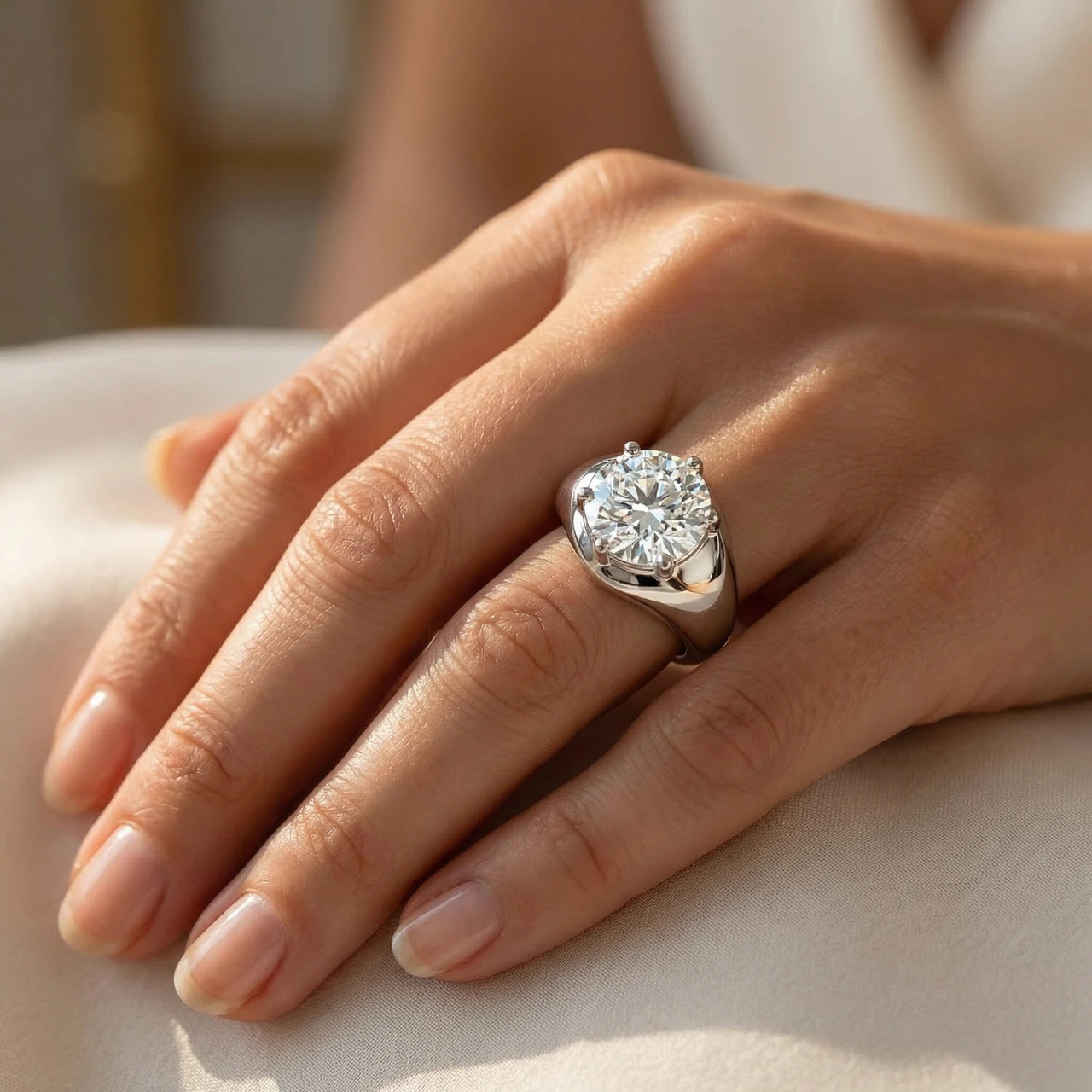 Certified 5Ct Bryn Diamond Solitaire Engagement Ring Lab Grown (F-G, VS)