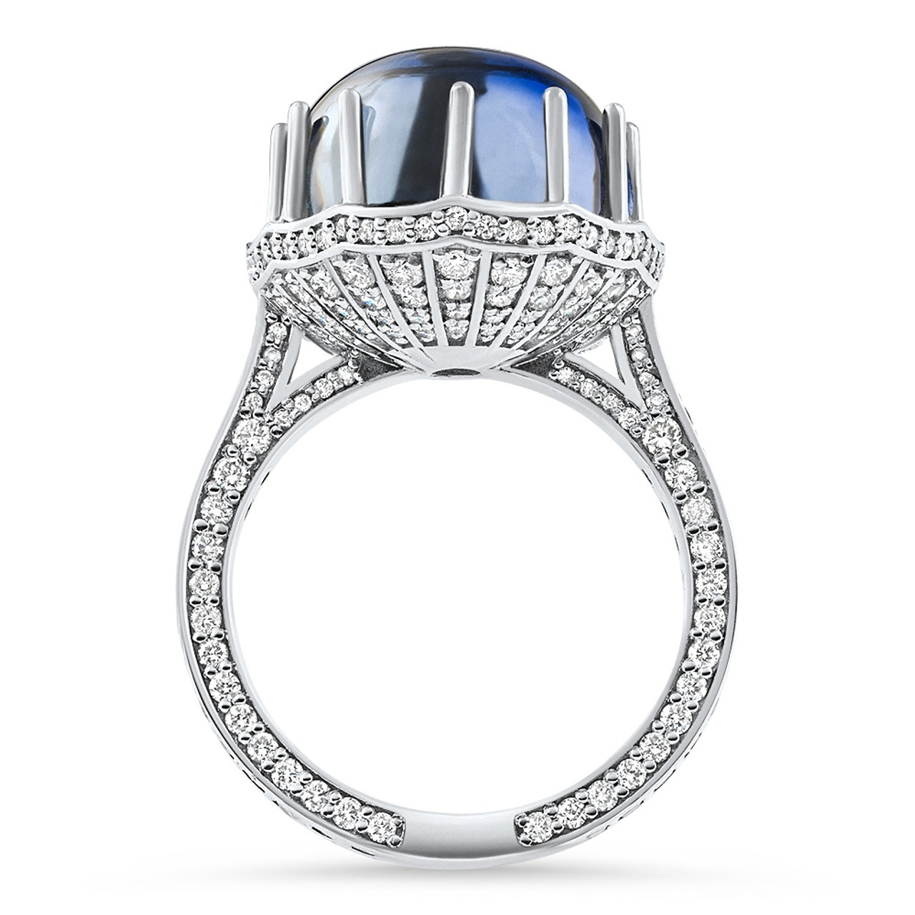 22.70Ct Ceylon Star Sapphire Diamond Heirloom Ring 14k White Gold Lab Grown (E-F, VS) 22.70Ct Ceylon Star Sapphire Diamond Heirloom Ring 14k White Gold Lab Grown (E-F, VS)