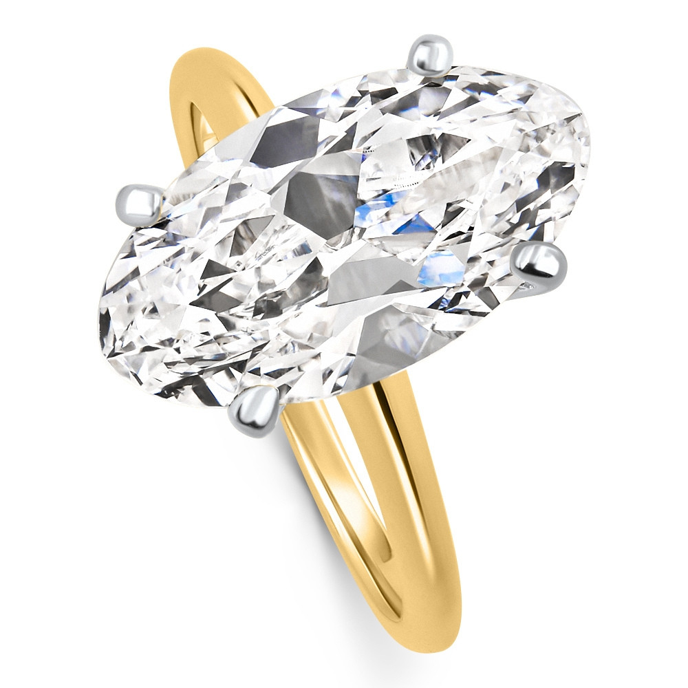 Certified 6Ct Moval Solitaire Diamond Engagement Ring 14k Gold Lab Grown (F-G, VS)