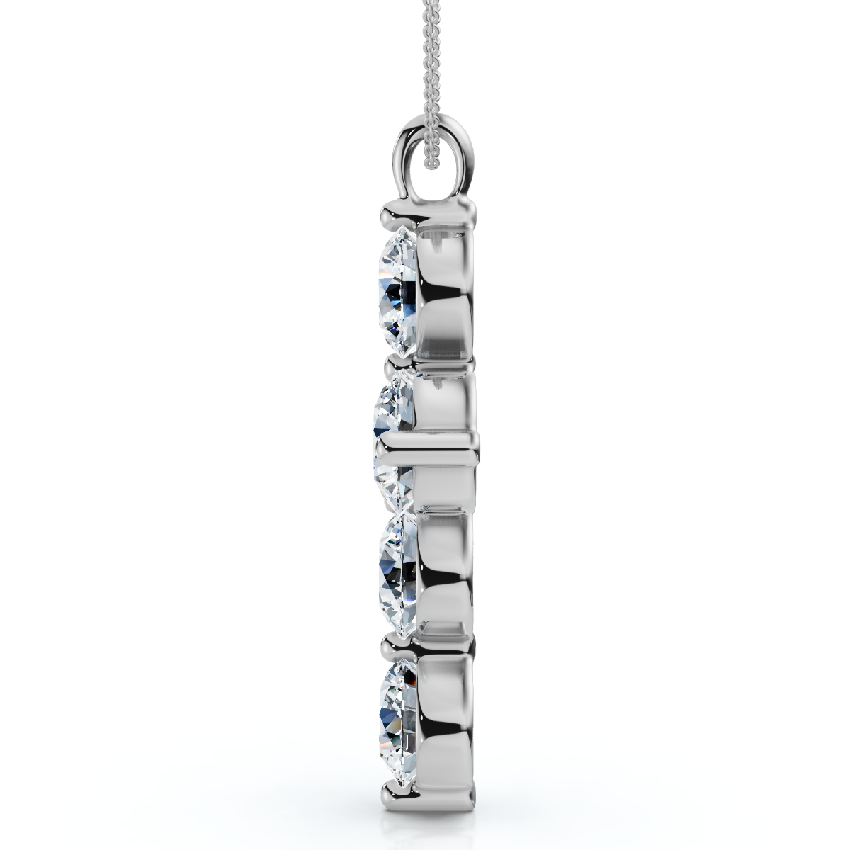 Diamond Cross Pendant Lab Grown 18" Necklace 
