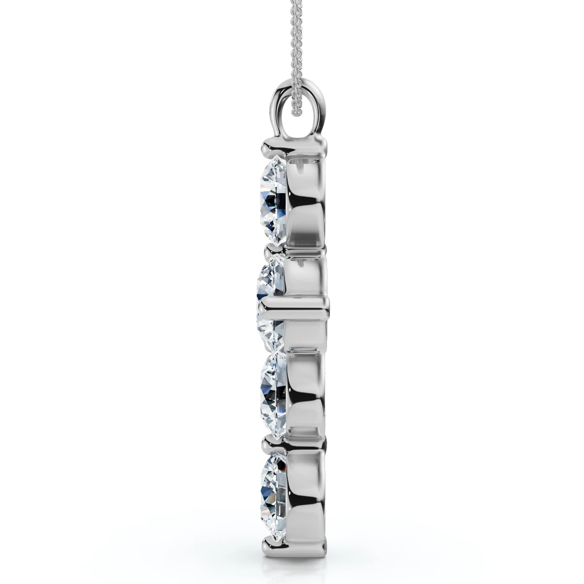 6Ct Diamond Cross Pendant Lab Grown 18" Necklace (E-F, VS)