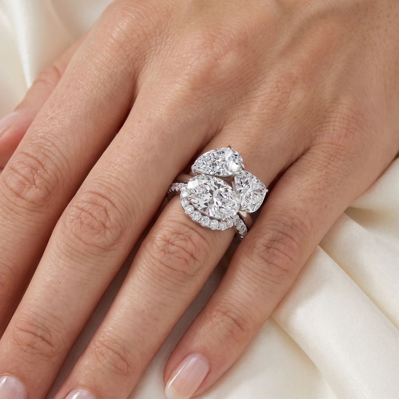 6 1/3Ct Abstract Diamond Ring Set 14k Gold Lab Grown FG/VS (E-F, VS)