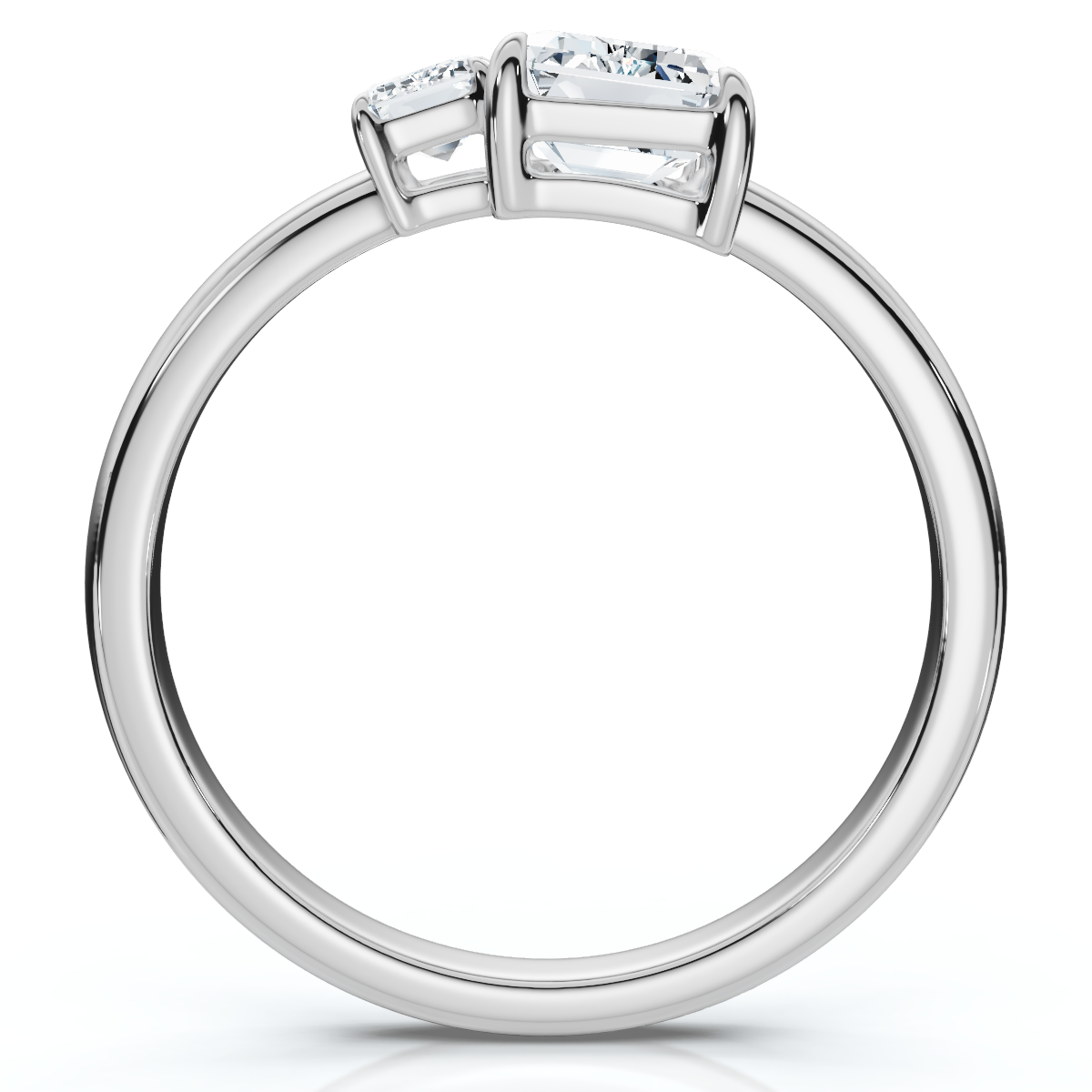 1 1/4Ct Emerald Cut Toi et Moi Diamond Ring 14k Gold or Pt Lab Grown (E-F, VS)