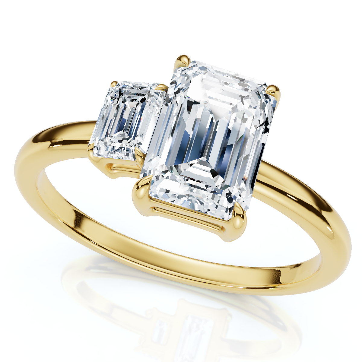 1 1/4Ct Emerald Cut Toi et Moi Diamond Ring 14k Gold or Pt Lab Grown (E-F, VS)