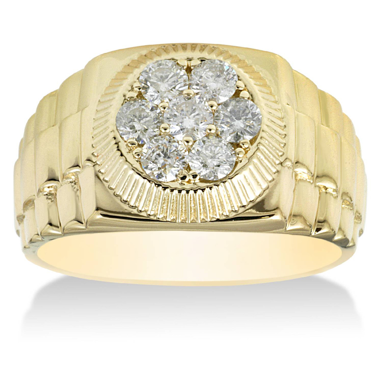 3/4ct Diamond Mens Ring 14K Yellow Gold (G-H, SI)