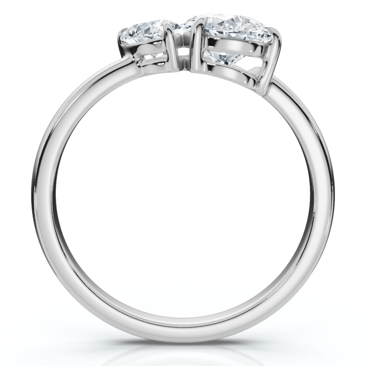 1 1/4Ct Pear Cut Toi Et Moi Diamond Ring 14k Gold or Pt Lab Grown (F-G, VS)