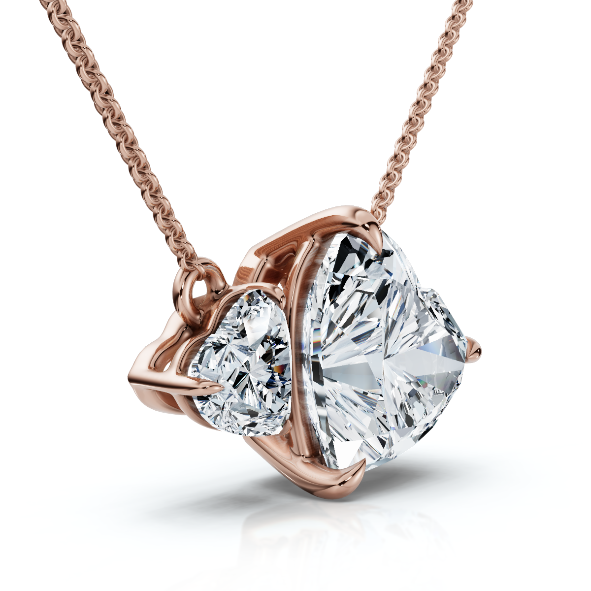 1/2Ct Heart Cut Toi Et Moi Forever Us Pendant 14k Gold Lab Grown (E-F, VS)