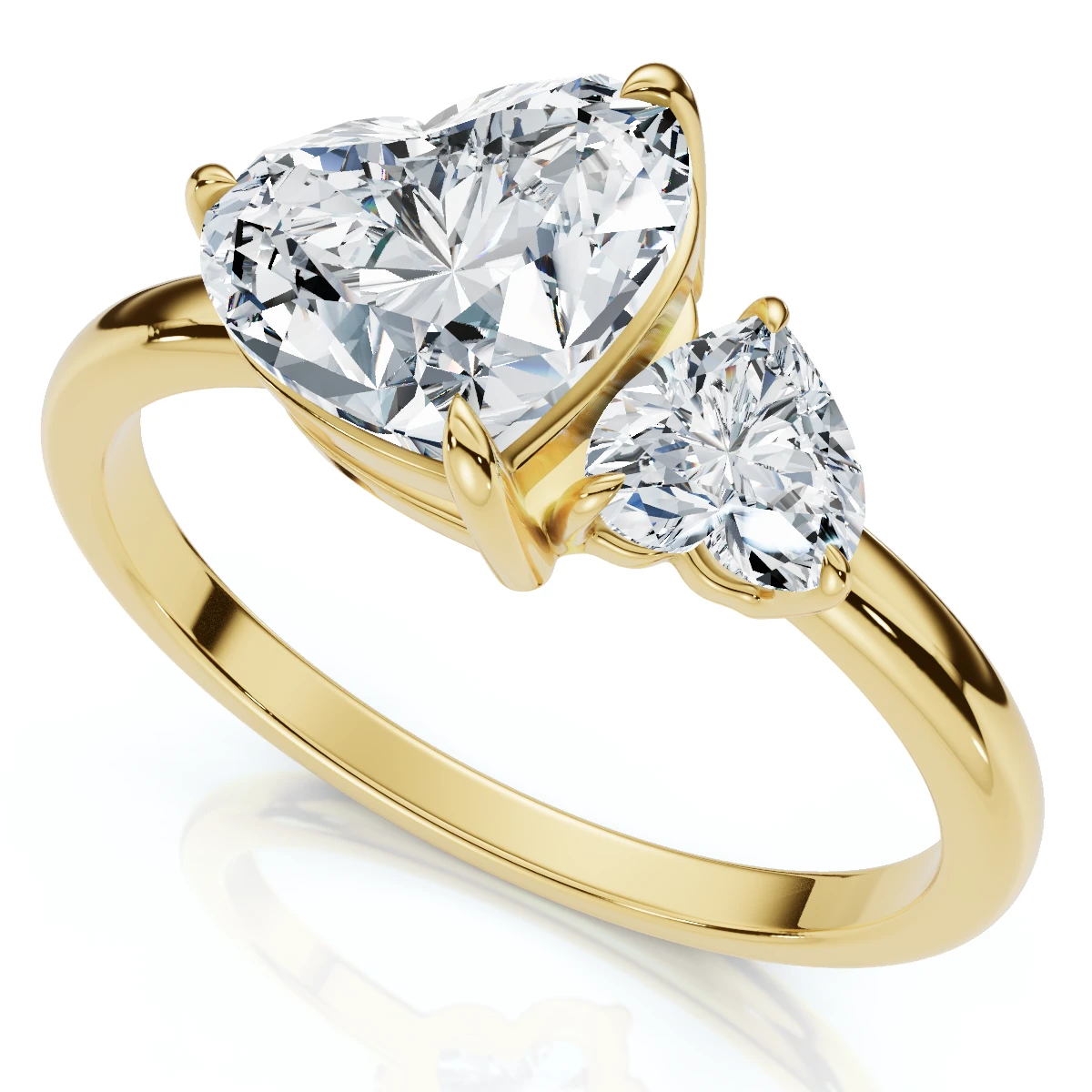 1 1/2Ct Heart Cut Toi et Moi Diamond Ring 14k Gold or Pt Lab Grown (E-F, VS)