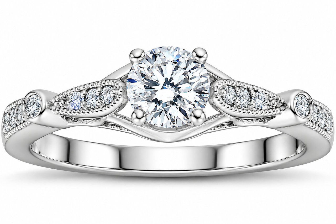 5/8ct Diamond Vintage Engagement Ring 950 Platinum (G-H, VS)