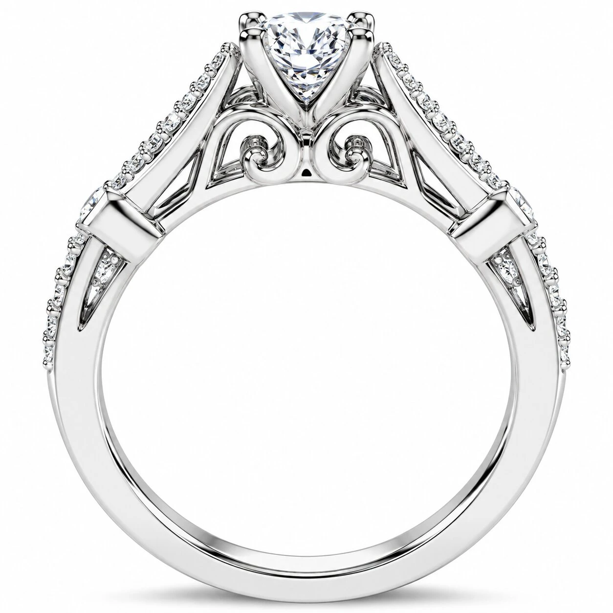 5/8ct Diamond Vintage Engagement Ring 950 Platinum (G-H, VS)