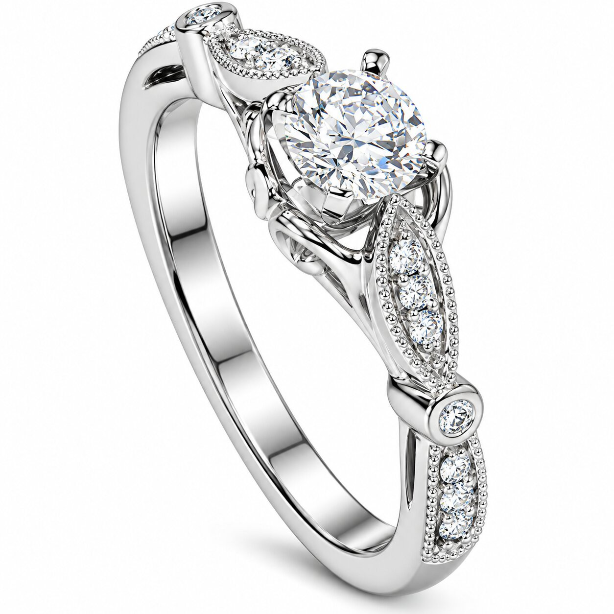 5/8ct Diamond Vintage Engagement Ring 950 Platinum (G-H, VS)