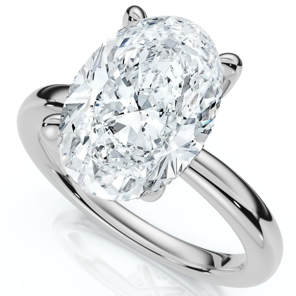 Certified 4.10Ct Oval Diamond Side Halo Engagement Ring 14k Gold Lab Grown (H-I, SI)