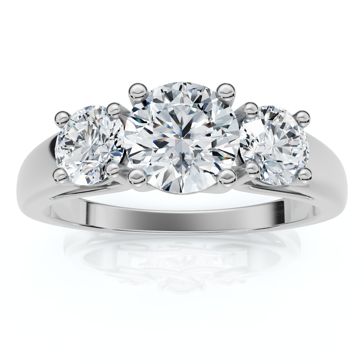 1Ct Three Stone Diamond Engagement Ring 14k Gold or Platinum Lab Grown FG/VS (E-F, VS)