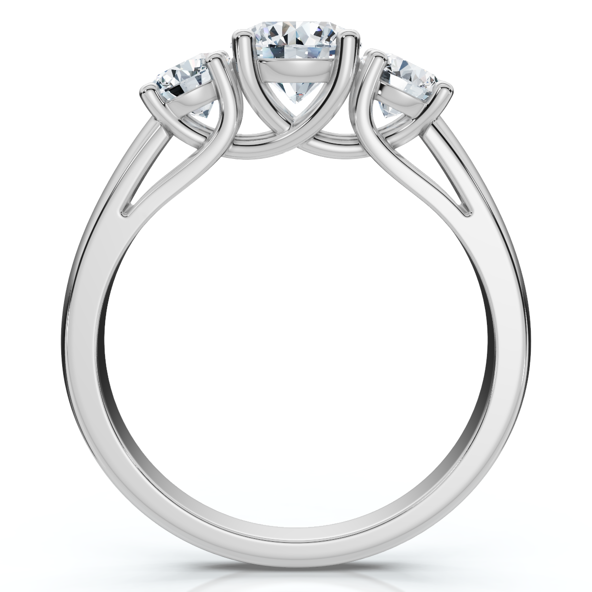 1Ct Three Stone Diamond Engagement Ring 14k Gold or Platinum Lab Grown FG/VS (E-F, VS)