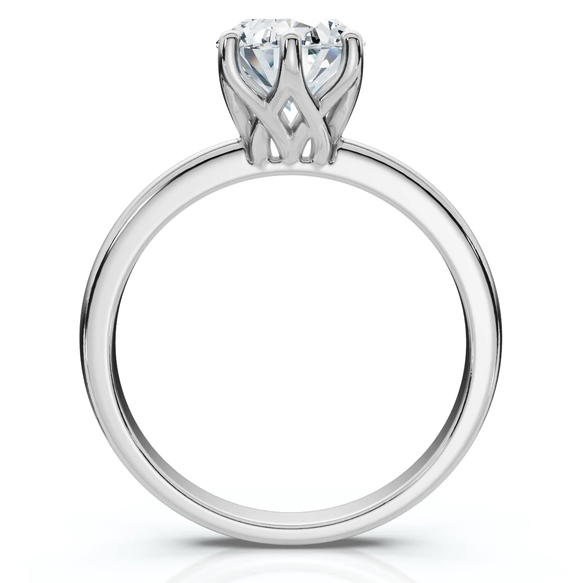 Certified 1 1/2Ct Lotus Solitaire Diamond Engagement Ring 14k Gold Lab Grown (E-F, VS)