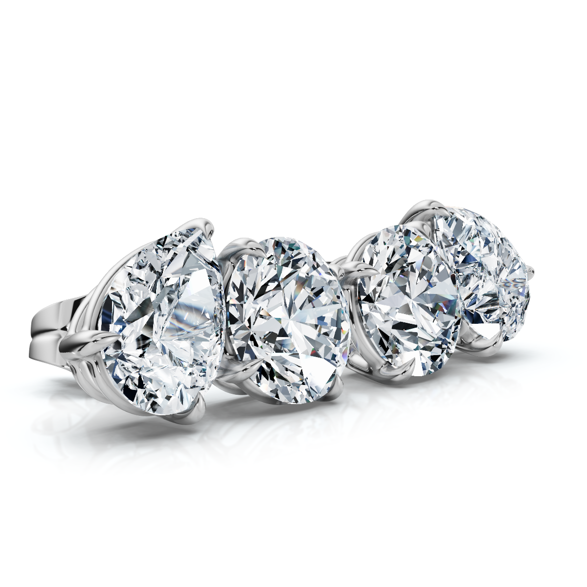 1 1/3Ct Pear and Round Toi et Moi Diamond Earrings 14k Gold Lab Grown (F-G, VS)