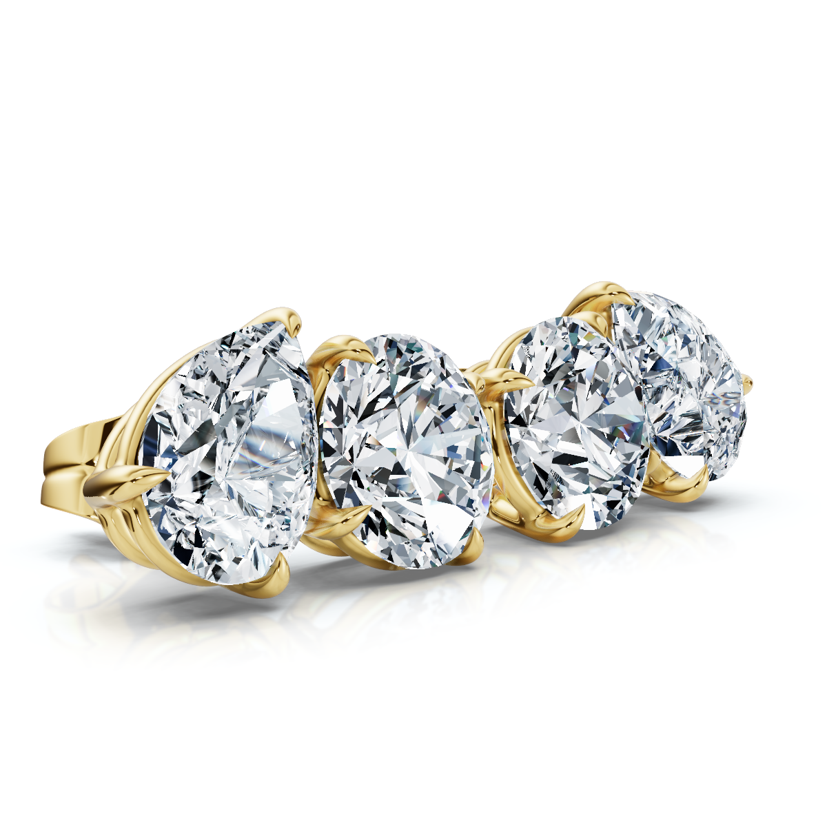 1 1/3Ct Pear and Round Toi et Moi Diamond Earrings 14k Gold Lab Grown (F-G, VS)