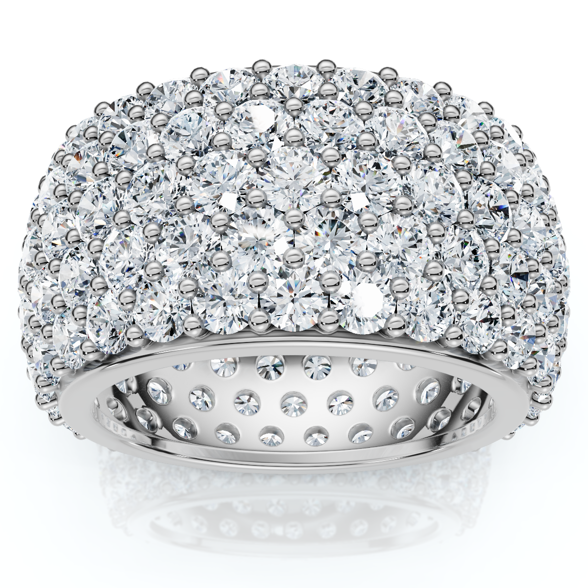 5 3/4ct Pave Lab Grown Diamond Eternity Wedding Anniversary Ring (F-G, VS)