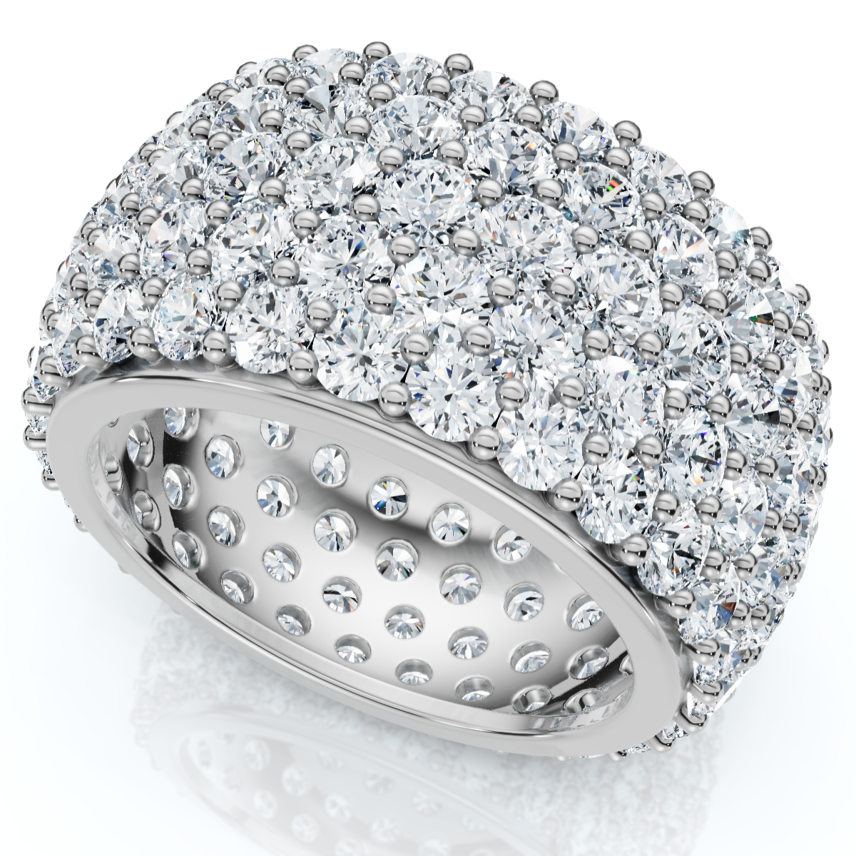 5 3/4ct Pave Lab Grown Diamond Eternity Wedding Anniversary Ring (F-G, VS)