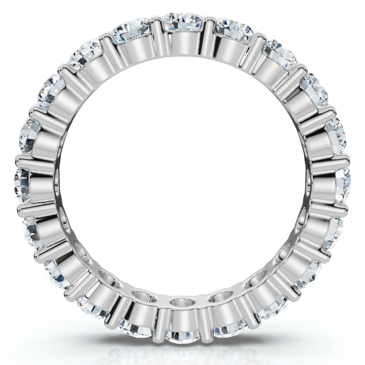 Platinum 3ct Round Diamond Eternity Wedding Ring (G-H, I1)