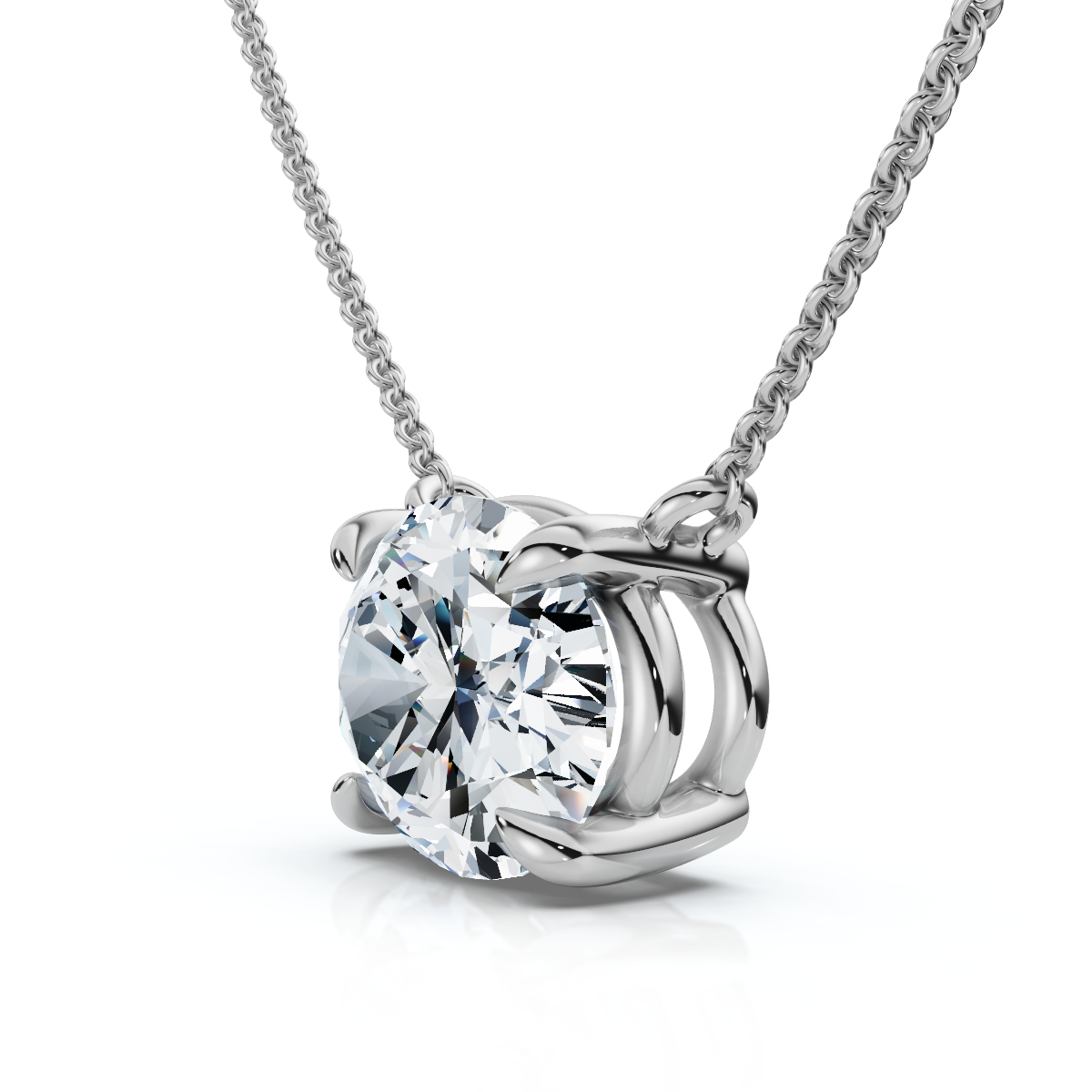 Certified 2Ct Diamond Oval Solitaire Pendant 14k Gold 18" Womens Chain Lab Grown (F-G, VS)