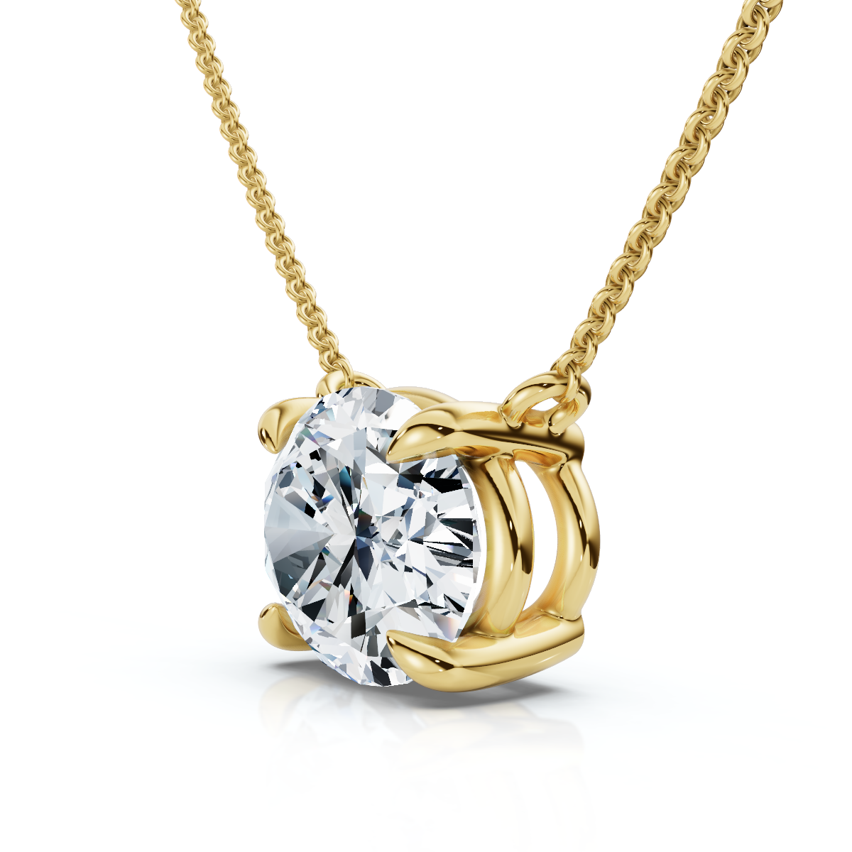 Certified 2Ct Diamond Oval Solitaire Pendant 14k Gold 18" Womens Chain Lab Grown (F-G, VS)