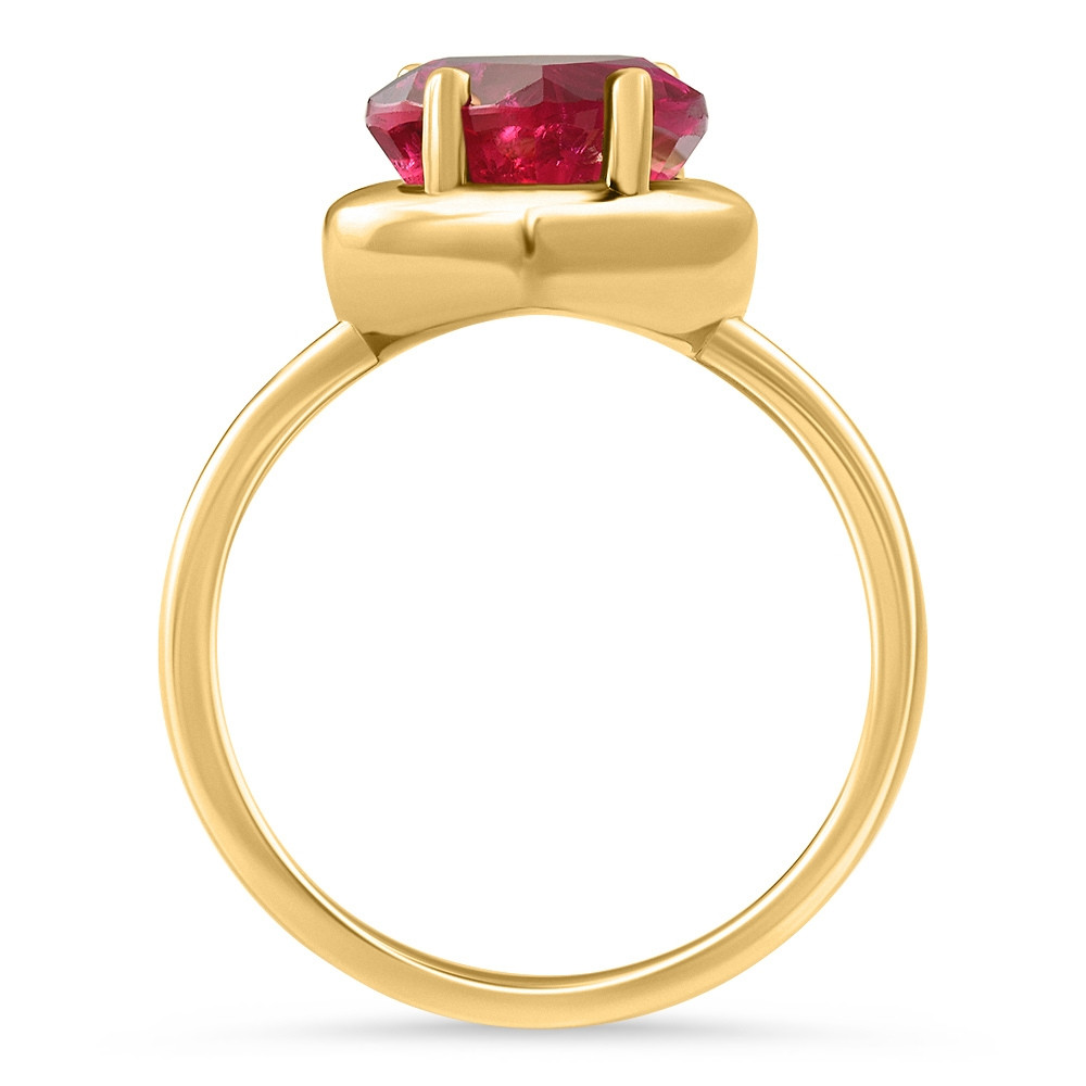 14k Yellow Gold 9mm Ruby Heart Ring