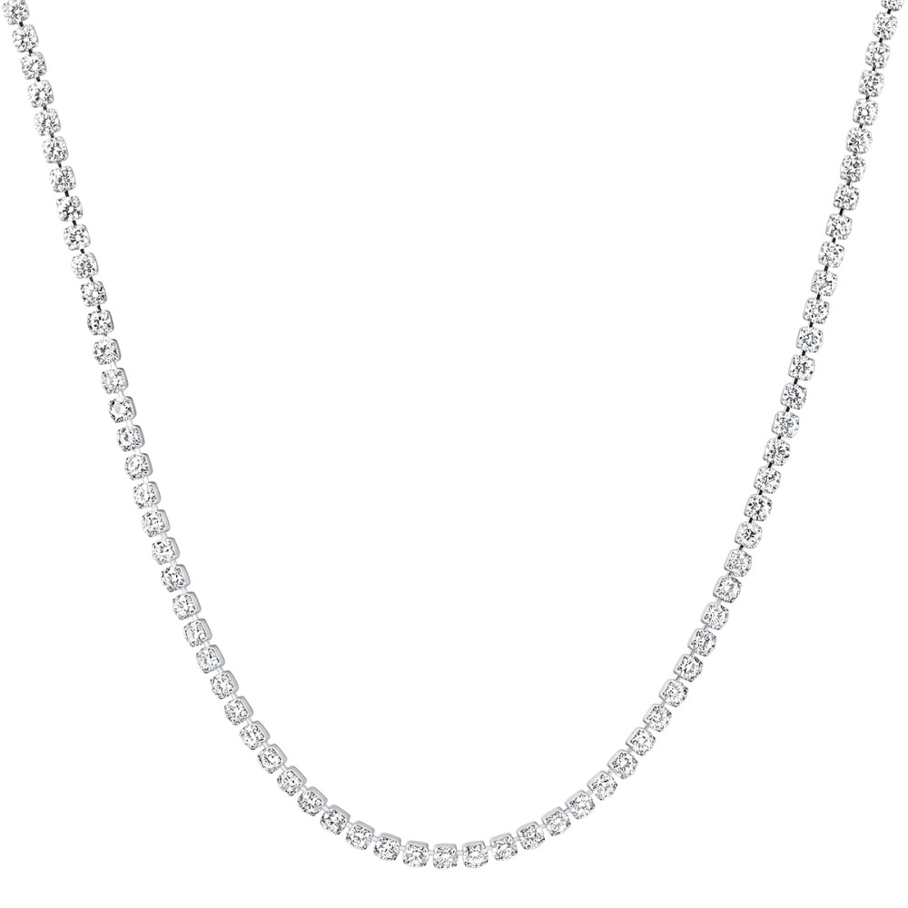 Platinum 15 3/4Ct Diamond Tennis Necklace Lab Grown 17" (F-G, VS)