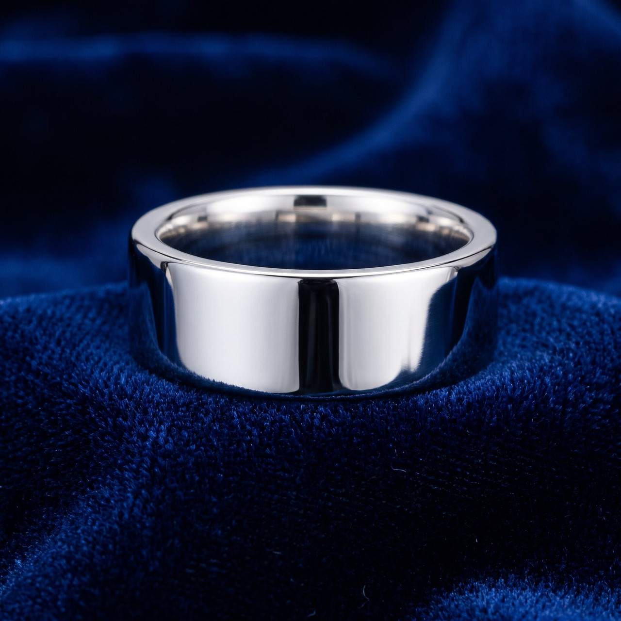 7mm Flat High Polished Wedding Band 950 Platinum