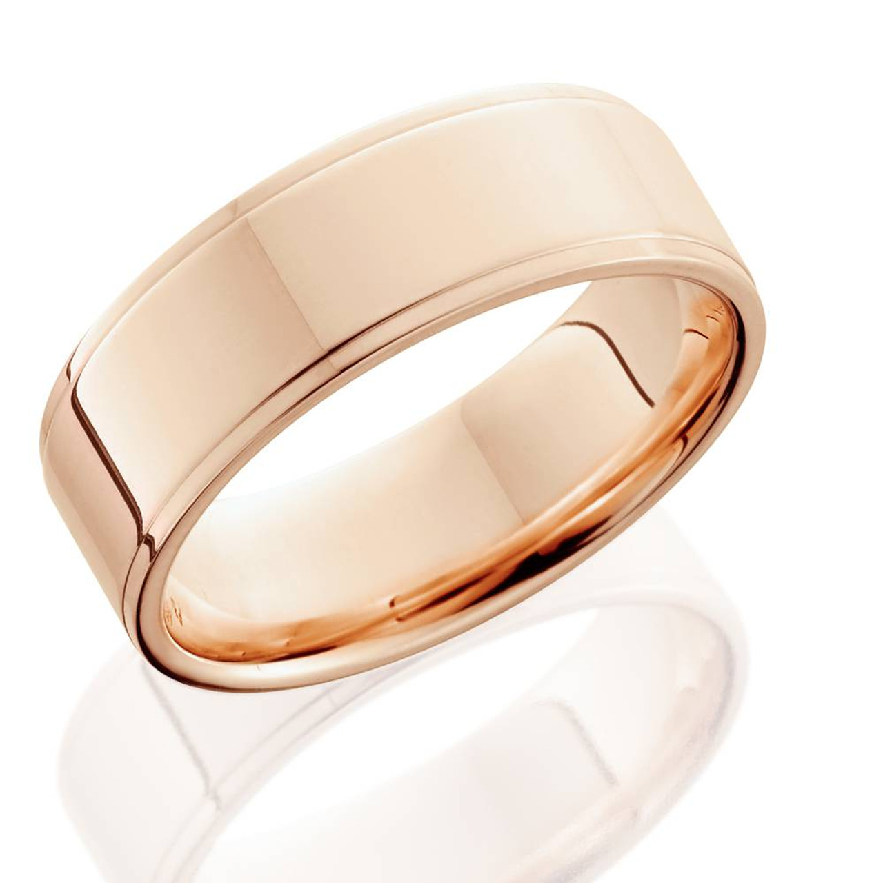 6mm 14K Rose Gold High Polished Step Cut Wedding Band 6mm 14K Rose Gold High Polished Step Cut Wedding Band