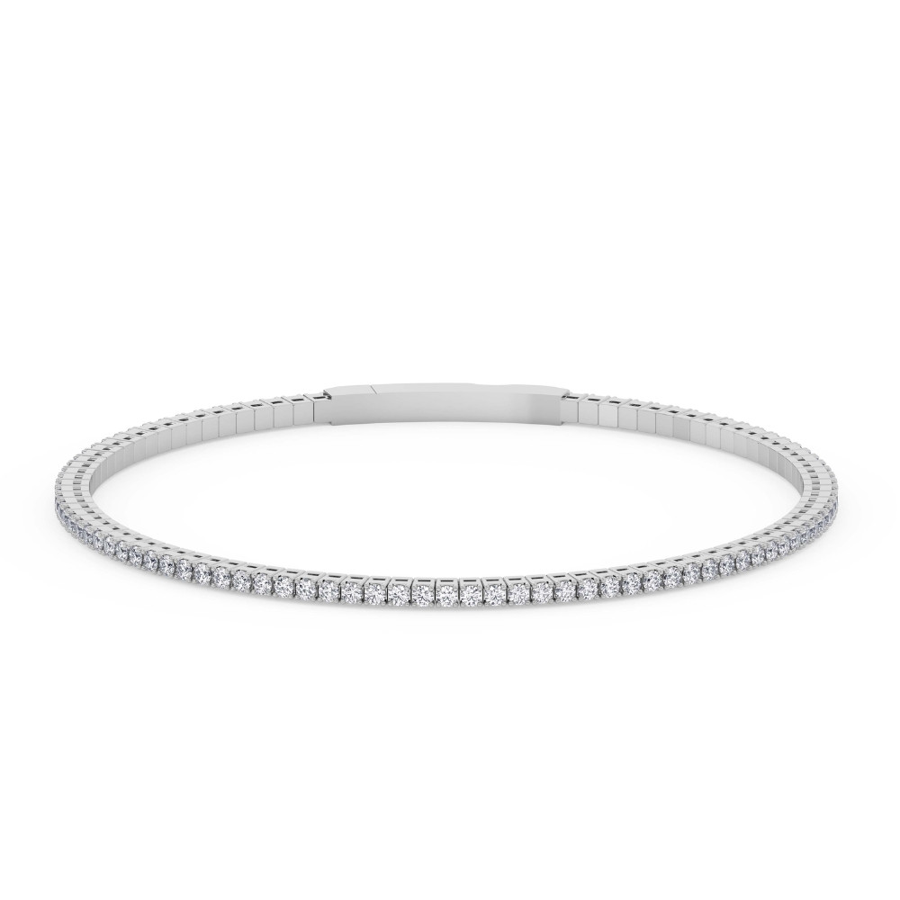 1Ct Diamond Flexible Oval Bangle Women's Bracelet 14k White Gold Lab Grown (F-G, VS)